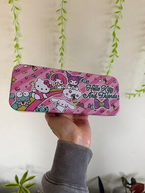 Hello Kitty Pink Rainbow Friends Tin Pencil Case